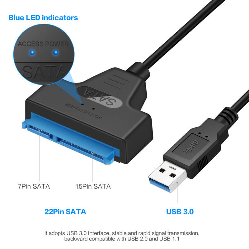 Как подключить винчестер к USB 3.0 to SSD/HDD 2.5 SATA Адаптер с Aliexpress