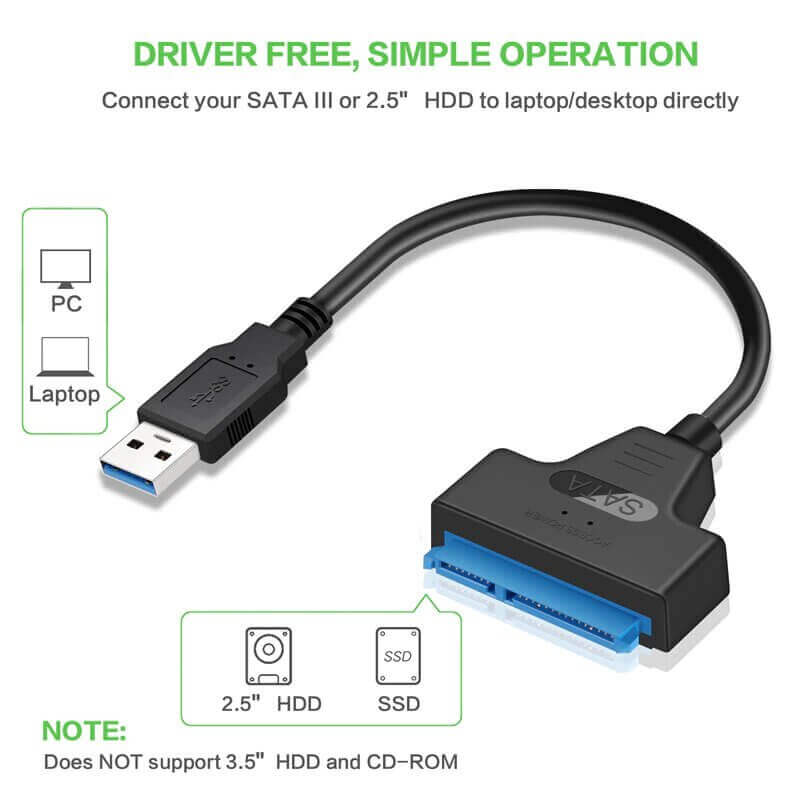 Как подключить винчестер к USB 3.0 to SSD/HDD 2.5 SATA Адаптер с Aliexpress